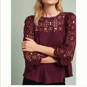 Anthropologie Marigold lace top